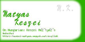 matyas keszei business card